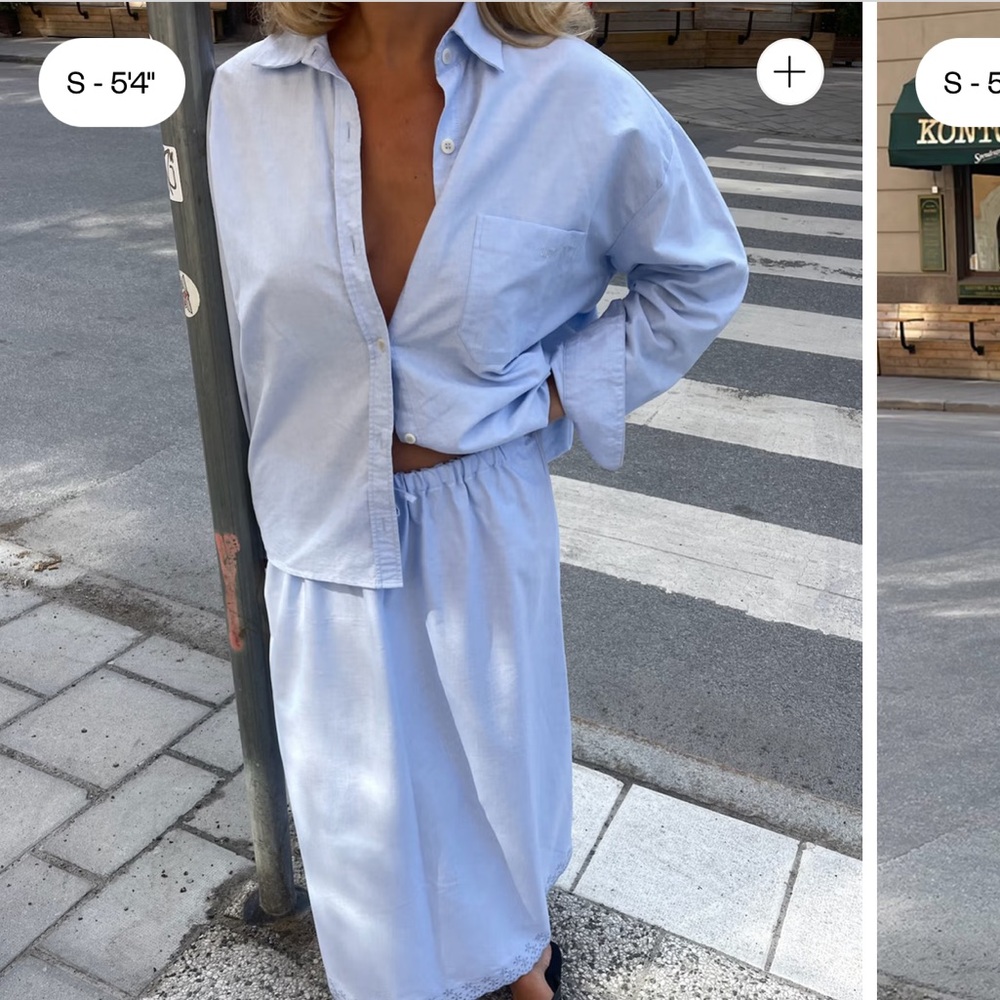 Djerf Avenue Light Blue Button-Up Shirt